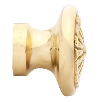 1 1/3 Inch Solid Brass Vintage Fan Knob (Polished Brass Finish)