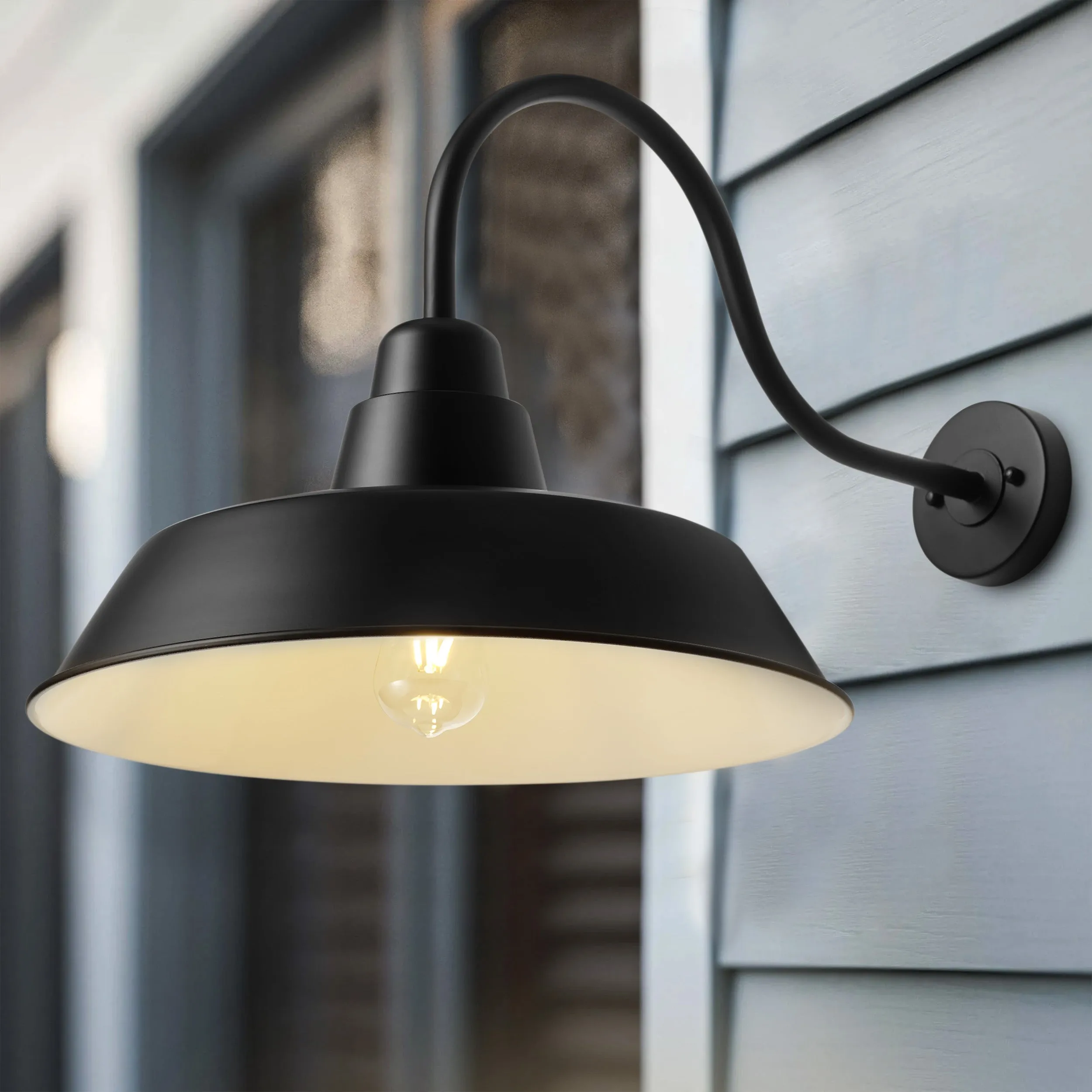 1-Light Creative Black Farmhouse Style Wall Sconces Outdoor Lights