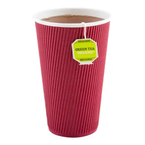 16 oz Crimson Paper Coffee Cup - Ripple Wall - 3 1/2" x 3 1/2" x 5 1/2" - 500 count box