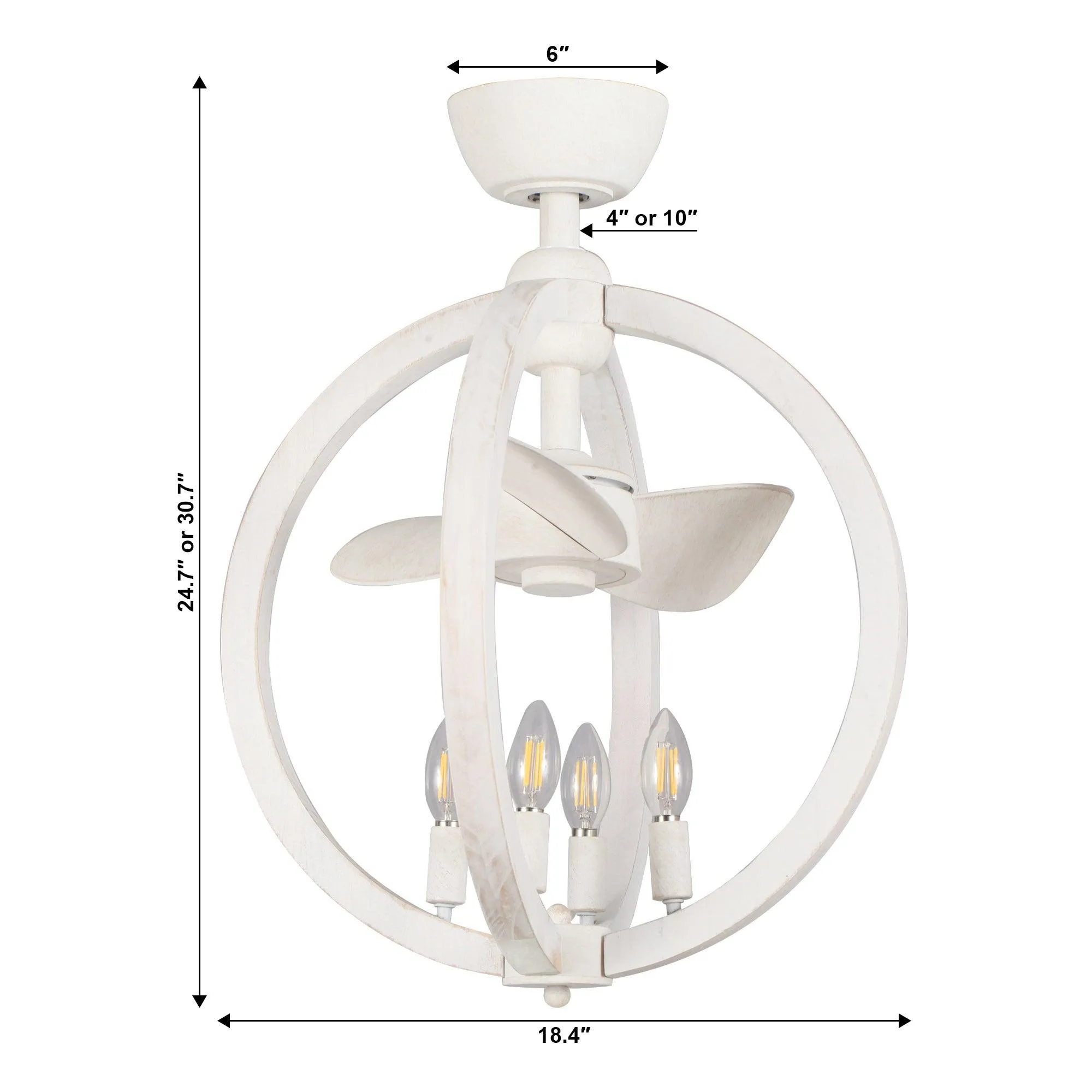 18" Cairns DC Motor Modern Downrod Mount Reversible Ceiling Fan with Lighting and Remote Control