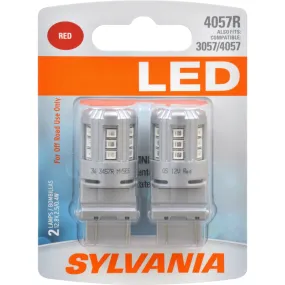 2-PK SYLVANIA 4057 Red LED Automotive Bulb