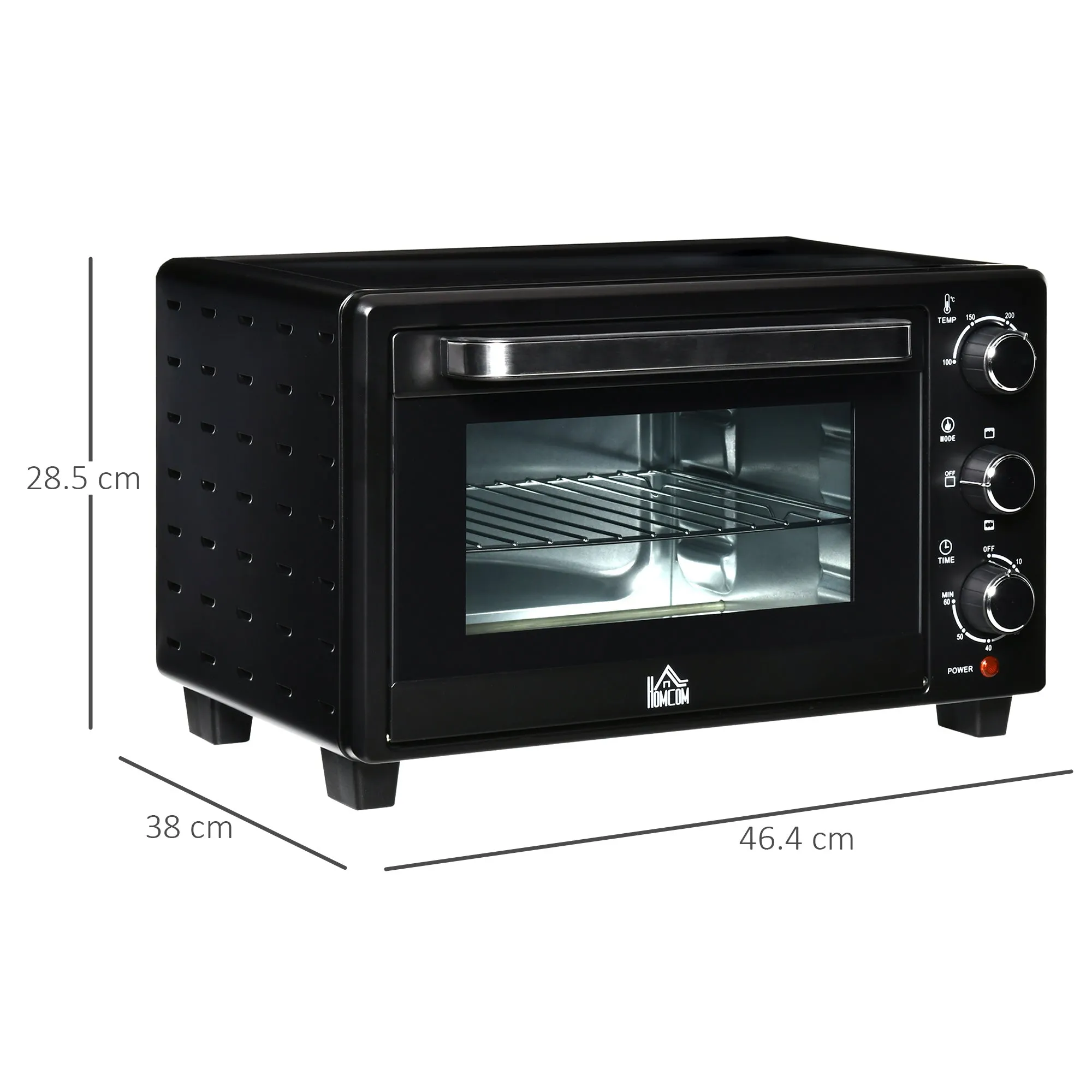 21L 230C Mini Oven With Timer Black by Homcom