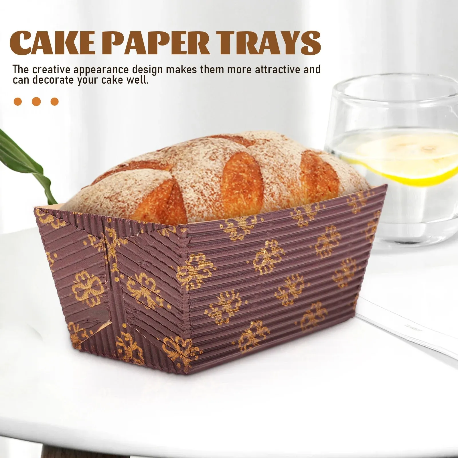 25 Pcs Corrugated Cake Tray Banana Bread Disposable Loaf Pans.