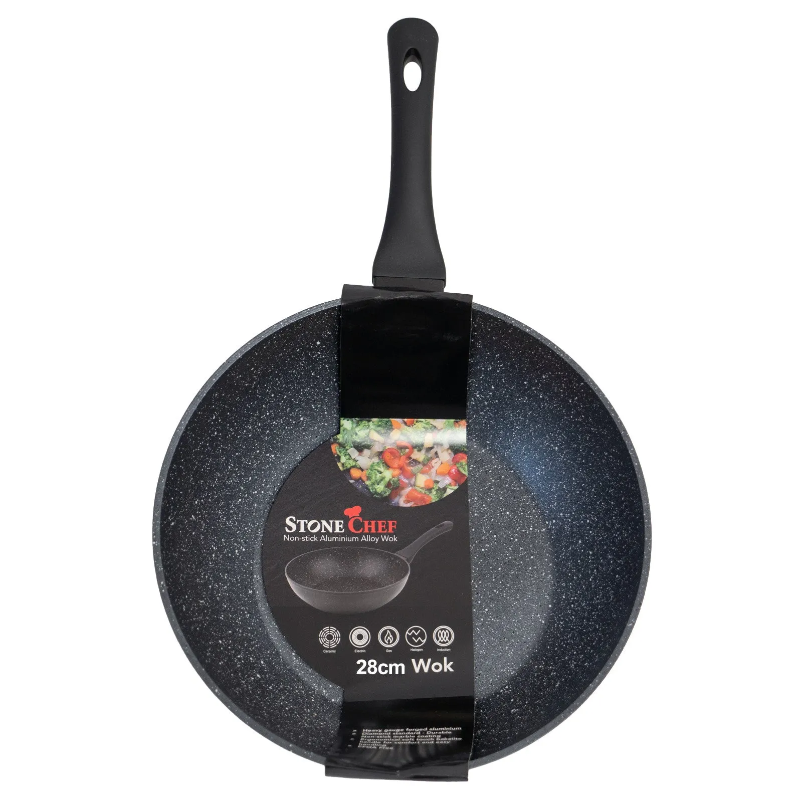 28cm Non-Stick Forged Aluminium Wok, PFOA-Free, Stonechef