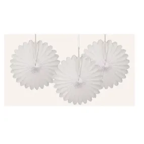 3 Decorative Fans - Bright White