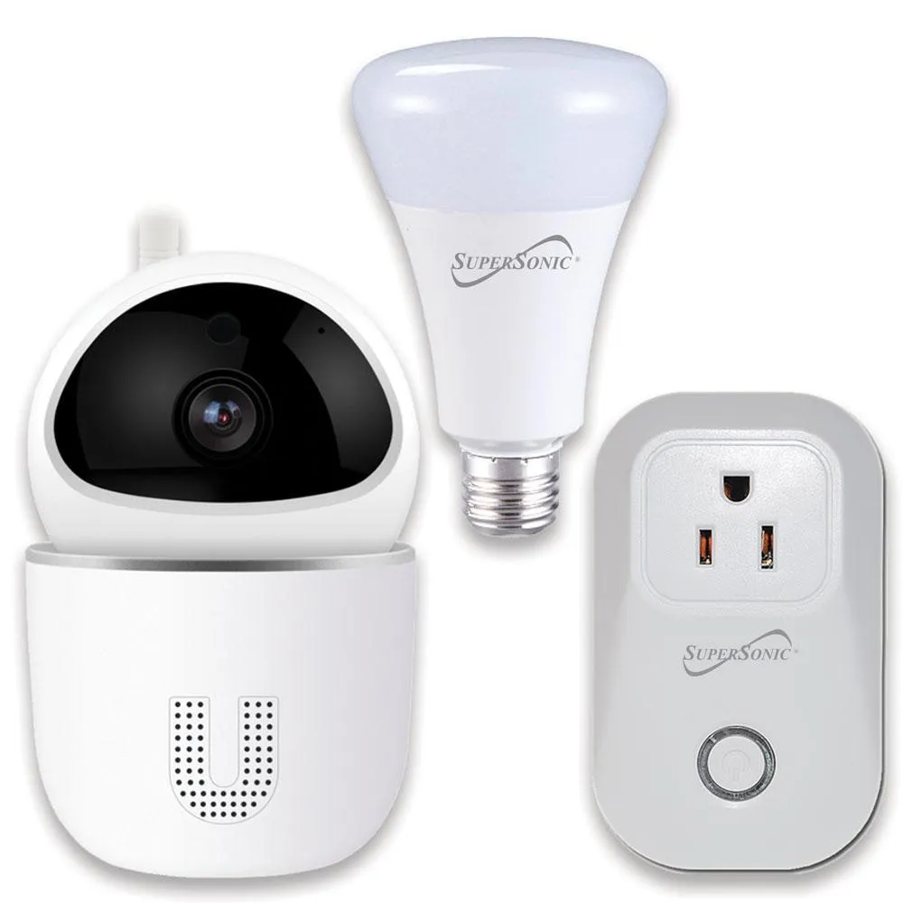 3-Pc. Smart Home Starter Kit with WiFi enabled: HD Camera, Plug, & Bulb (SC-9300SH) by Jupiter Gear Home