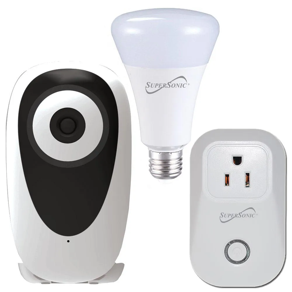 3-Pc. Smart Home Starter Kit with WiFi enabled: HD Camera, Plug, & Bulb (SC-9300SH) by Jupiter Gear Home