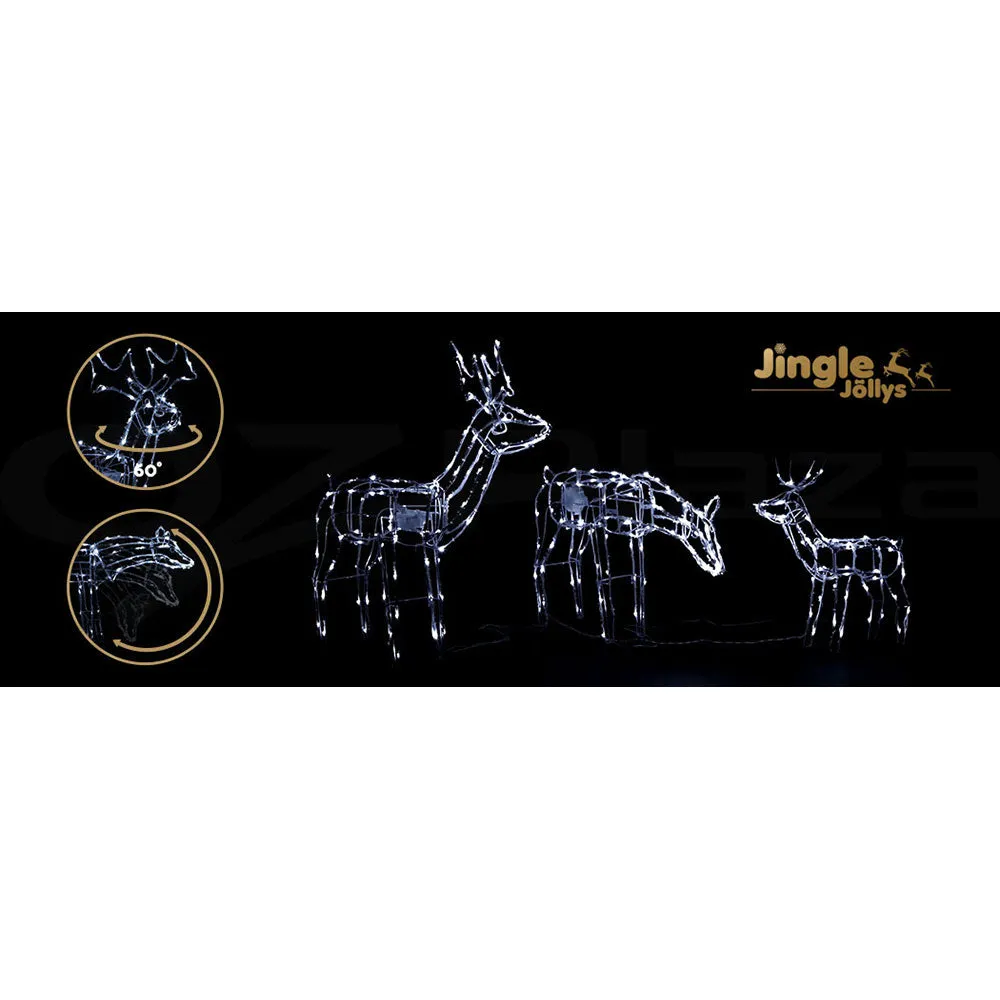 3-Pieces Christmas Lights Reindeers 250 LED Decorations