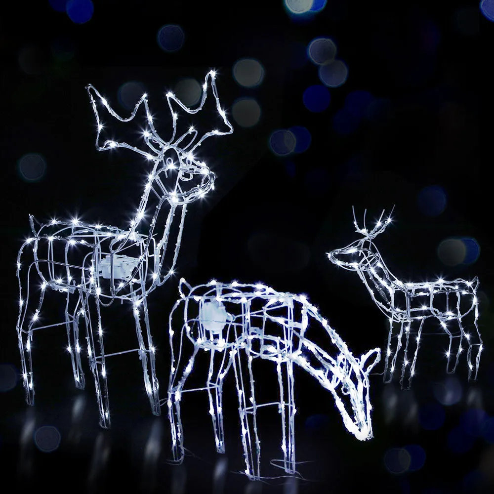 3-Pieces Christmas Lights Reindeers 250 LED Decorations