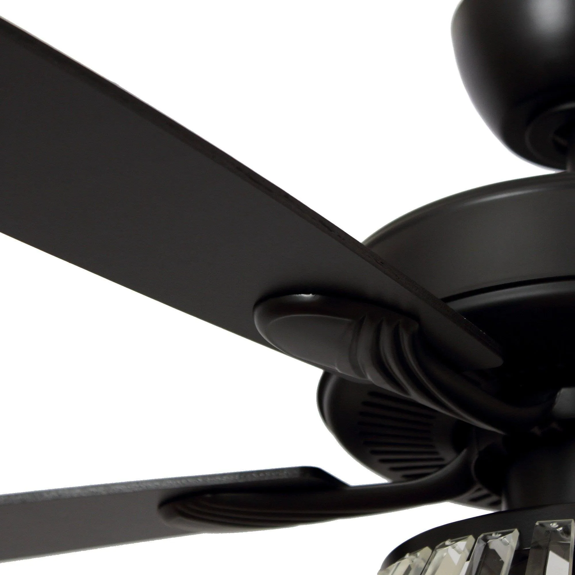 52" Kerala Modern Chrome Downrod Mount Reversible Crystal Ceiling Fan with Lighting and Remote Control