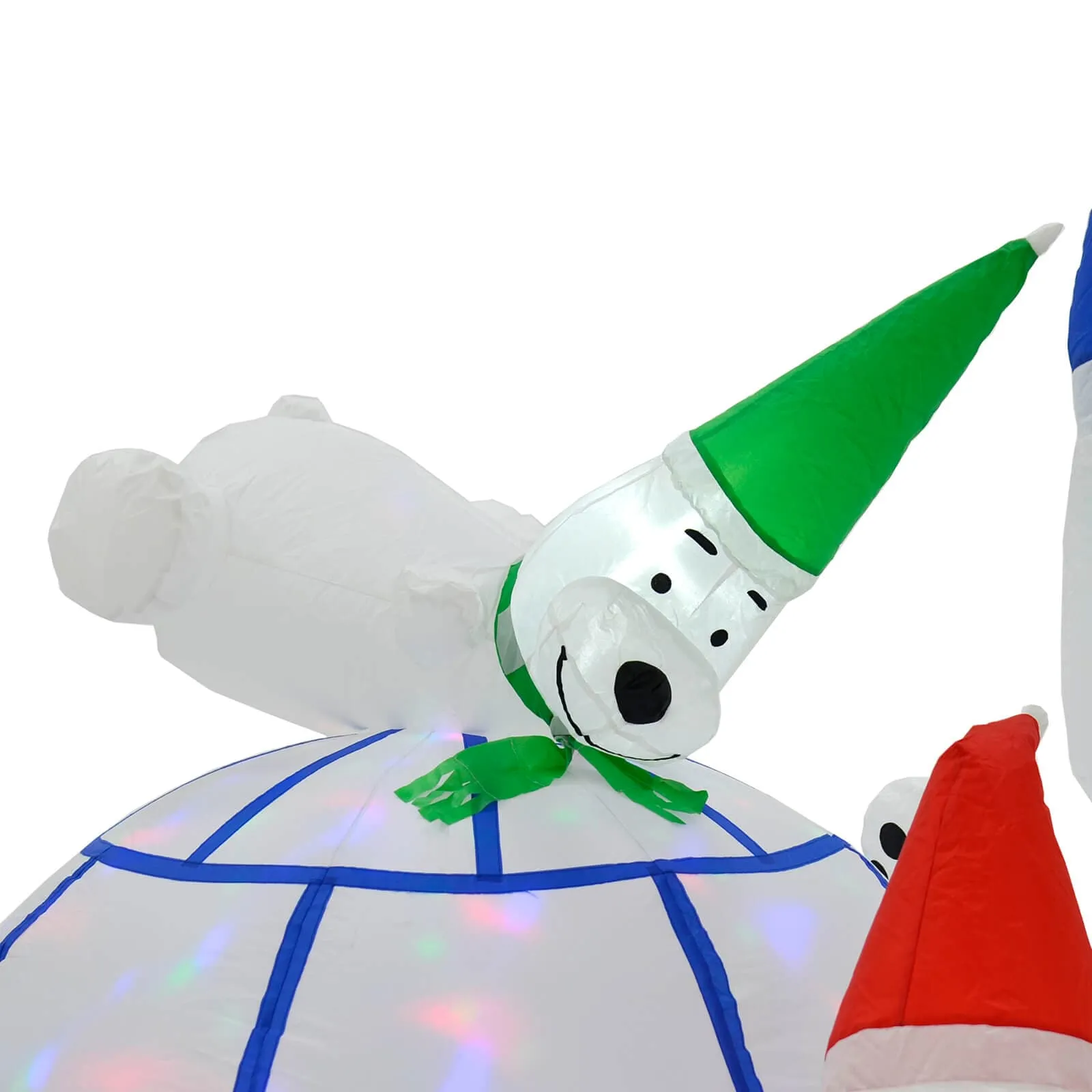 6ft Inflatable Igloo LED Disco Lights Polar Bears Decoration