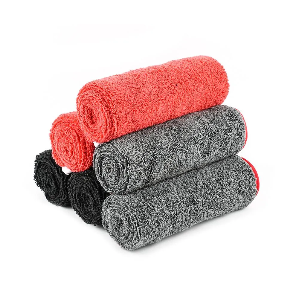 6PCS 16x24In Dual Plush Microfiber Car Wax Remove Wash Drying Towels