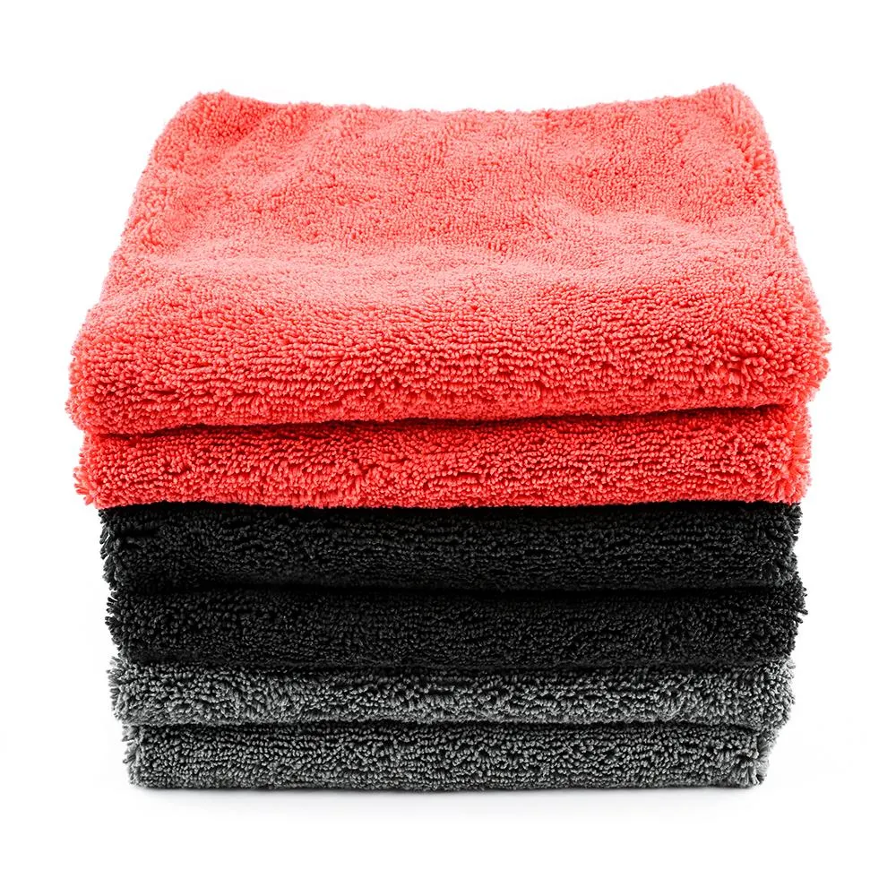 6PCS 16x24In Dual Plush Microfiber Car Wax Remove Wash Drying Towels