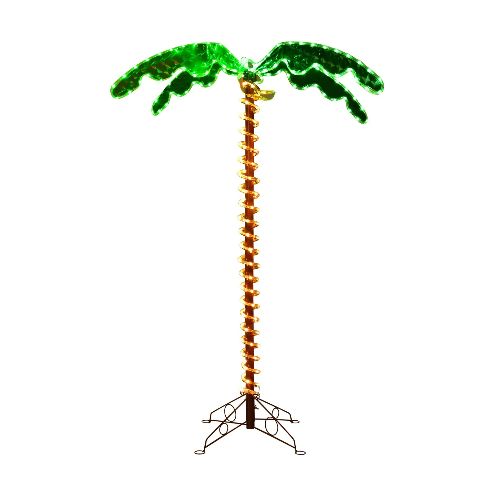 7 FT LED Lighted Palm Tree with 306 LED Lights, Outdoor & Indoor Holiday Decoration