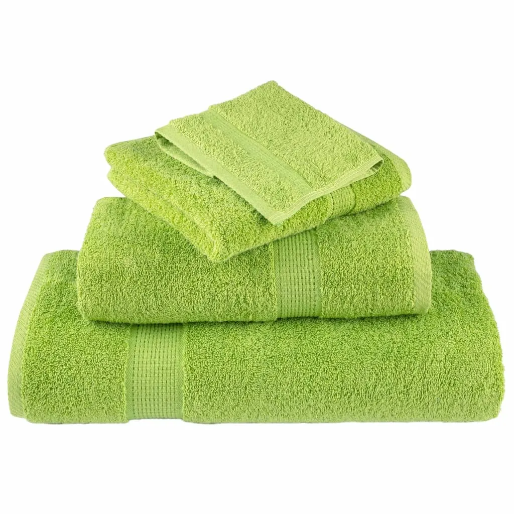 8 Piece Premium Towel Set Apple Green 600 gsm 100% Cotton