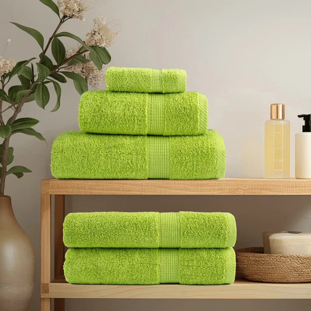 8 Piece Premium Towel Set Apple Green 600 gsm 100% Cotton