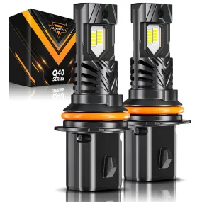 🆕9007/HB5 LED Headlight Bulbs Q40 Series Ultra-High Brightness 120W 30000LM 6500K Cool White | 2 Bulbs