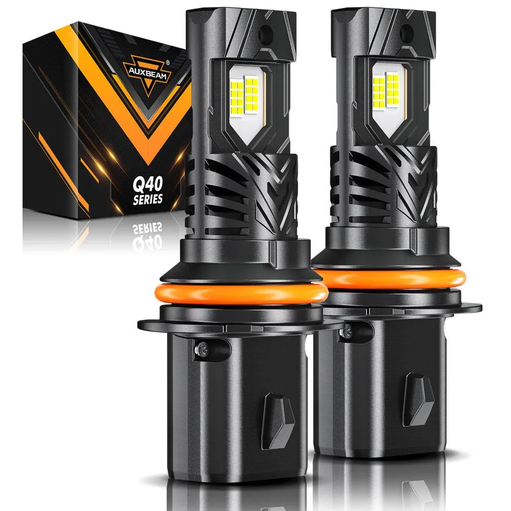 🆕9007/HB5 LED Headlight Bulbs Q40 Series Ultra-High Brightness 120W 30000LM 6500K Cool White | 2 Bulbs