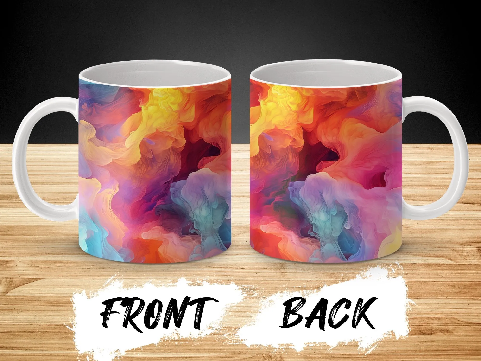 Abstract Art Coffee Mug, Colorful Swirls Tea Cup, Artistic Drinkware, Painterly Design Mug, Unique Office Gift, Vibrant Art Lover Present