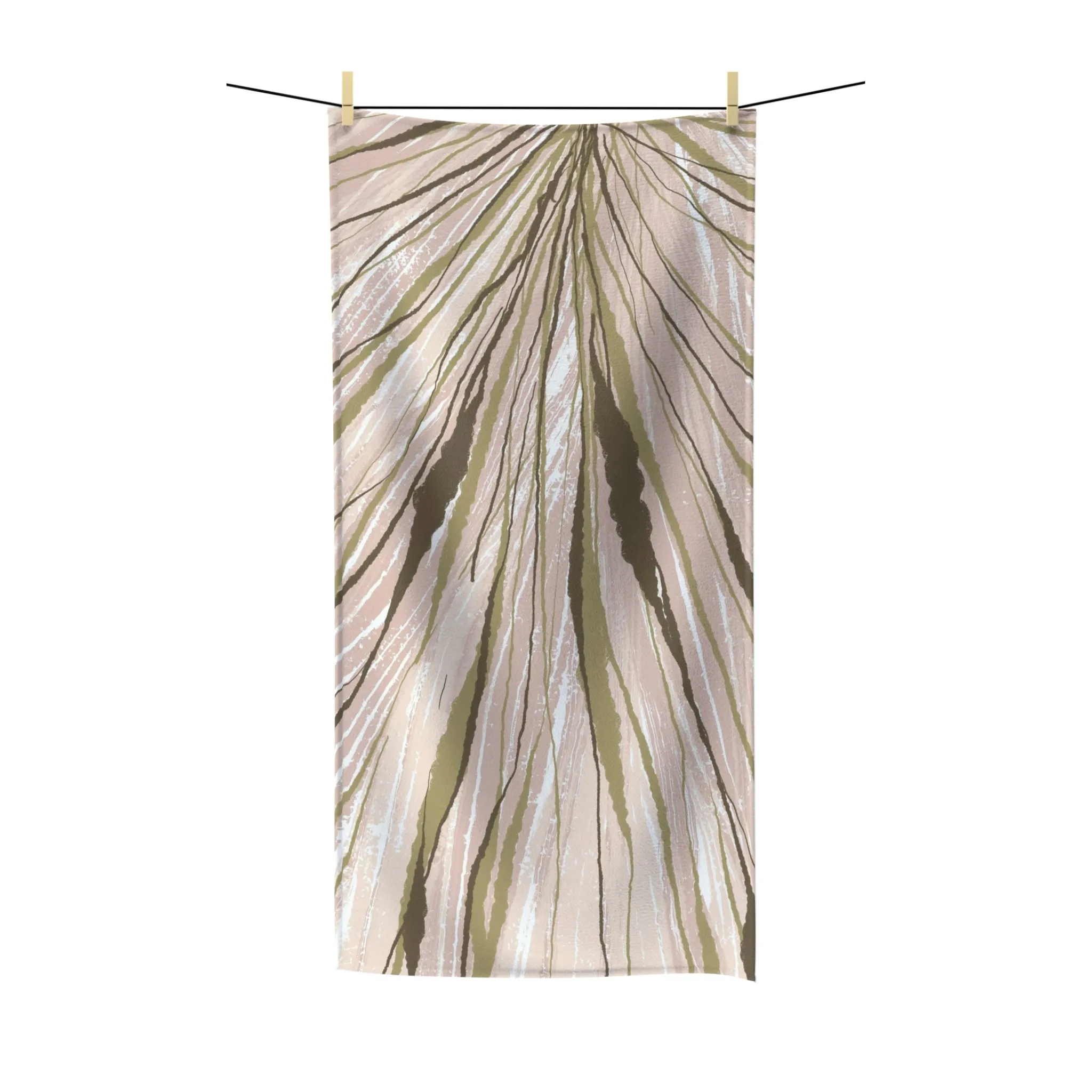 Abstract Boho Bath Towel | Blush Pink Brown