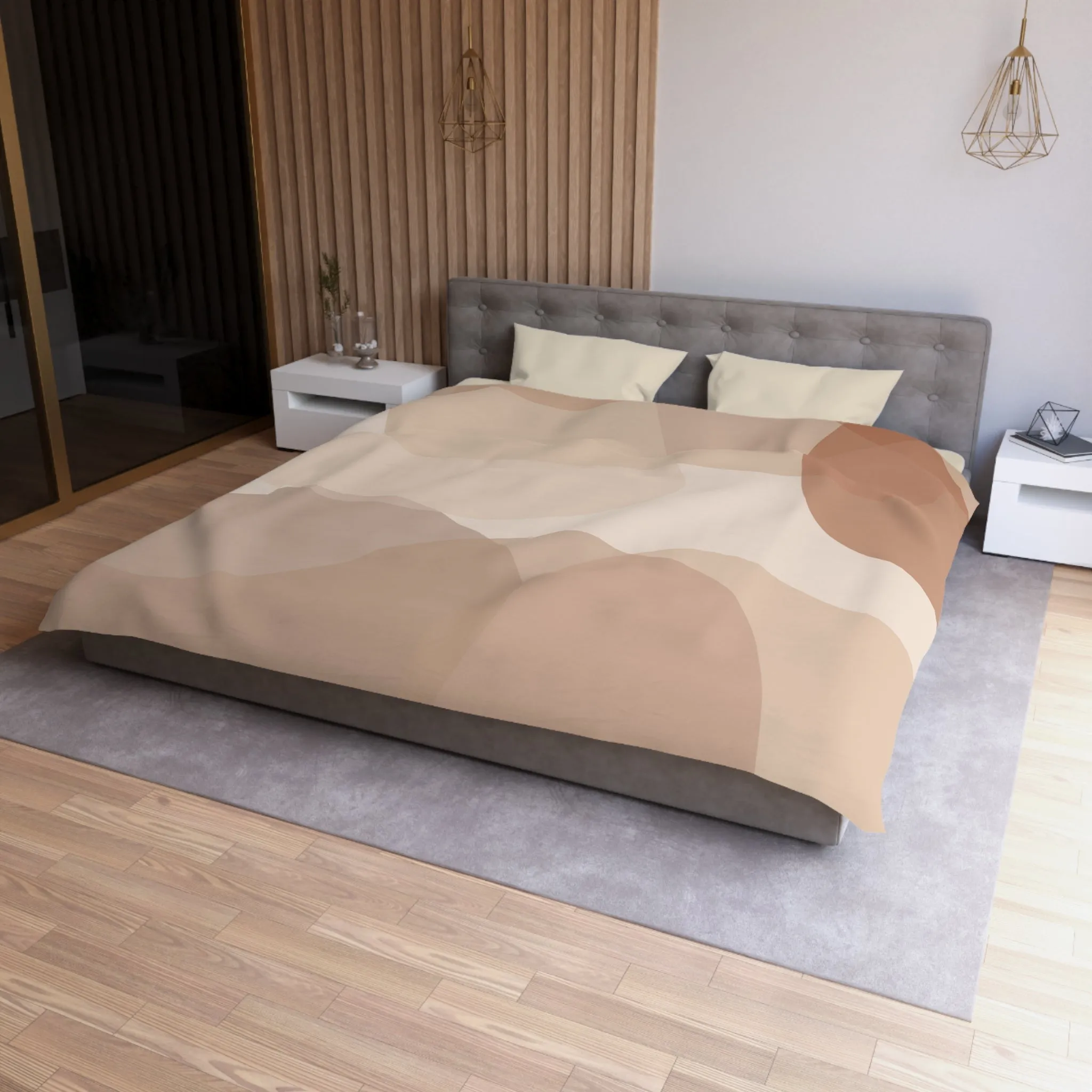 Abstract Duvet Cover | Earthy Neutral Beige