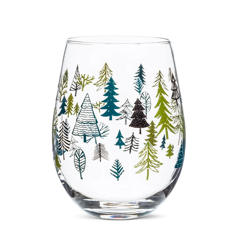 All-Over Print Stemless Wine Glass