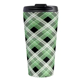 Alternative Green Plaid Travel Mug