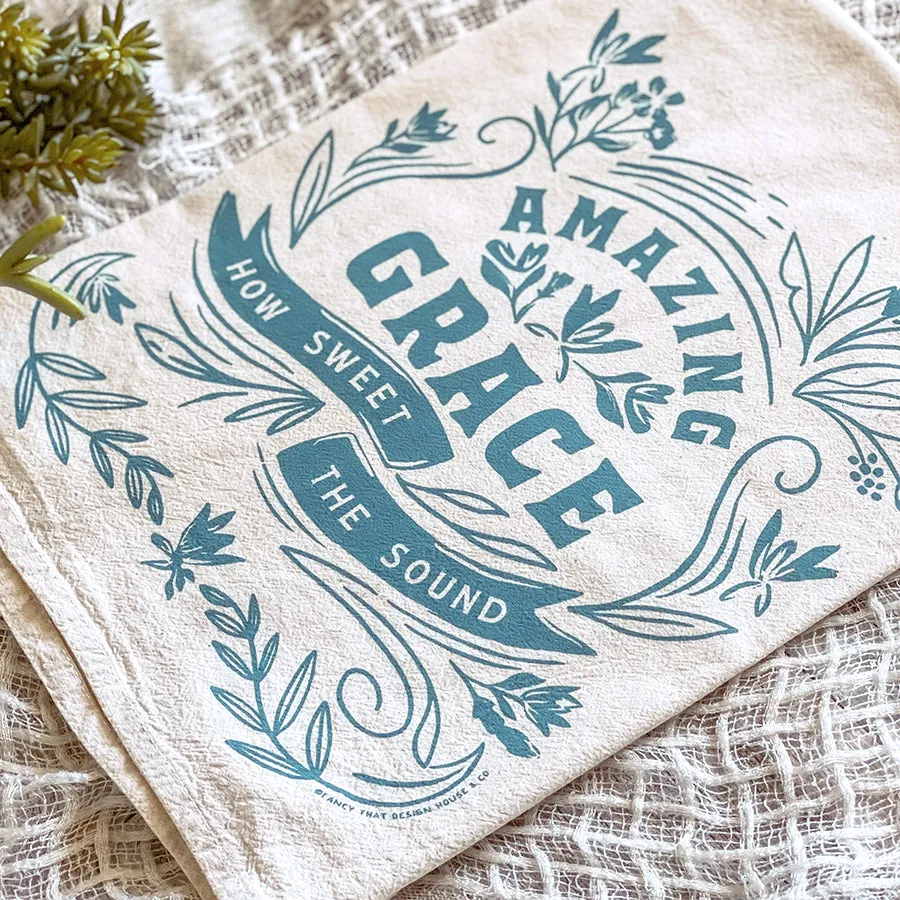 Amazing Grace How Sweet the Sound Hymn Tea Towel