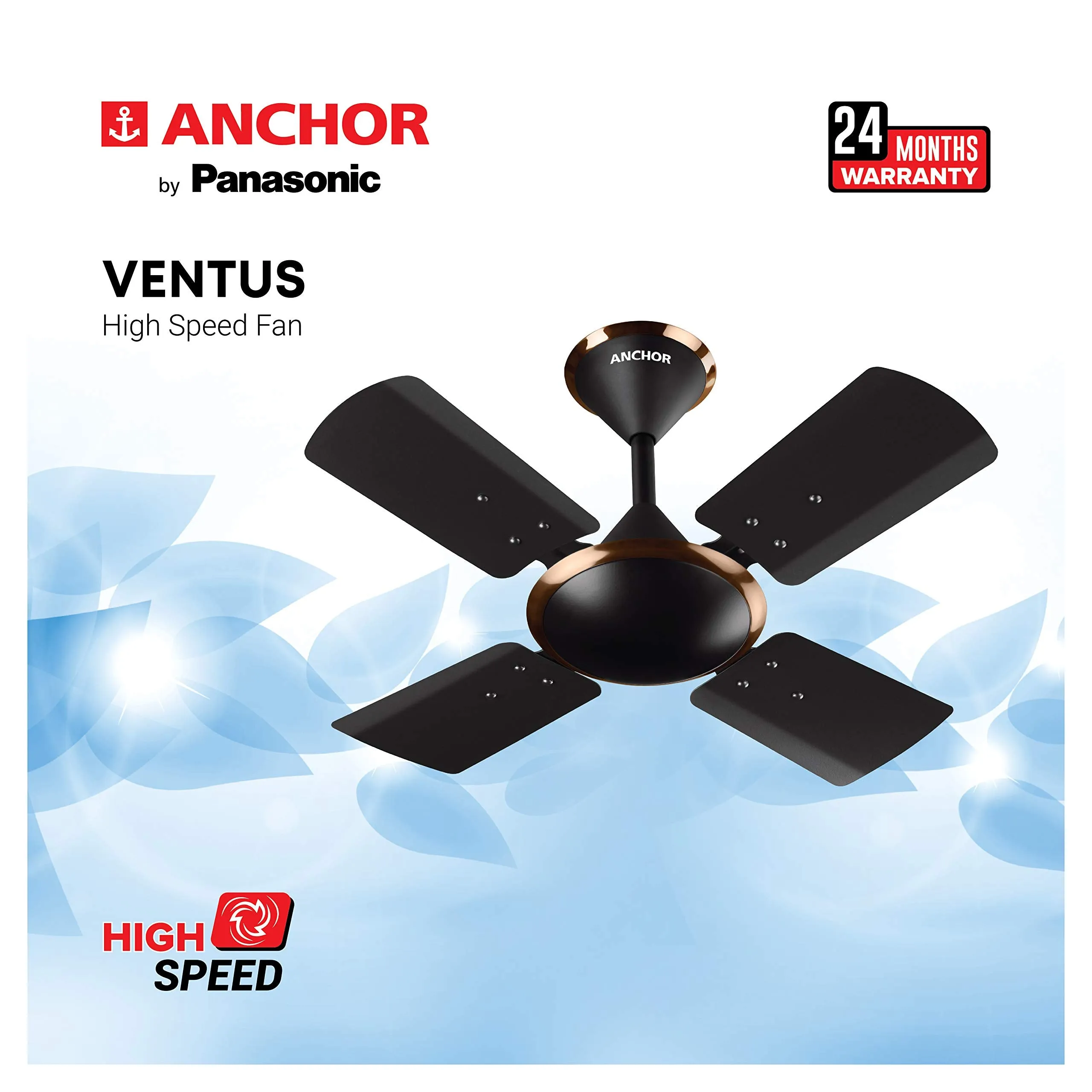 anchor by panasonic Ventus 600mm Ceiling Fan (Honey Gold Briken)