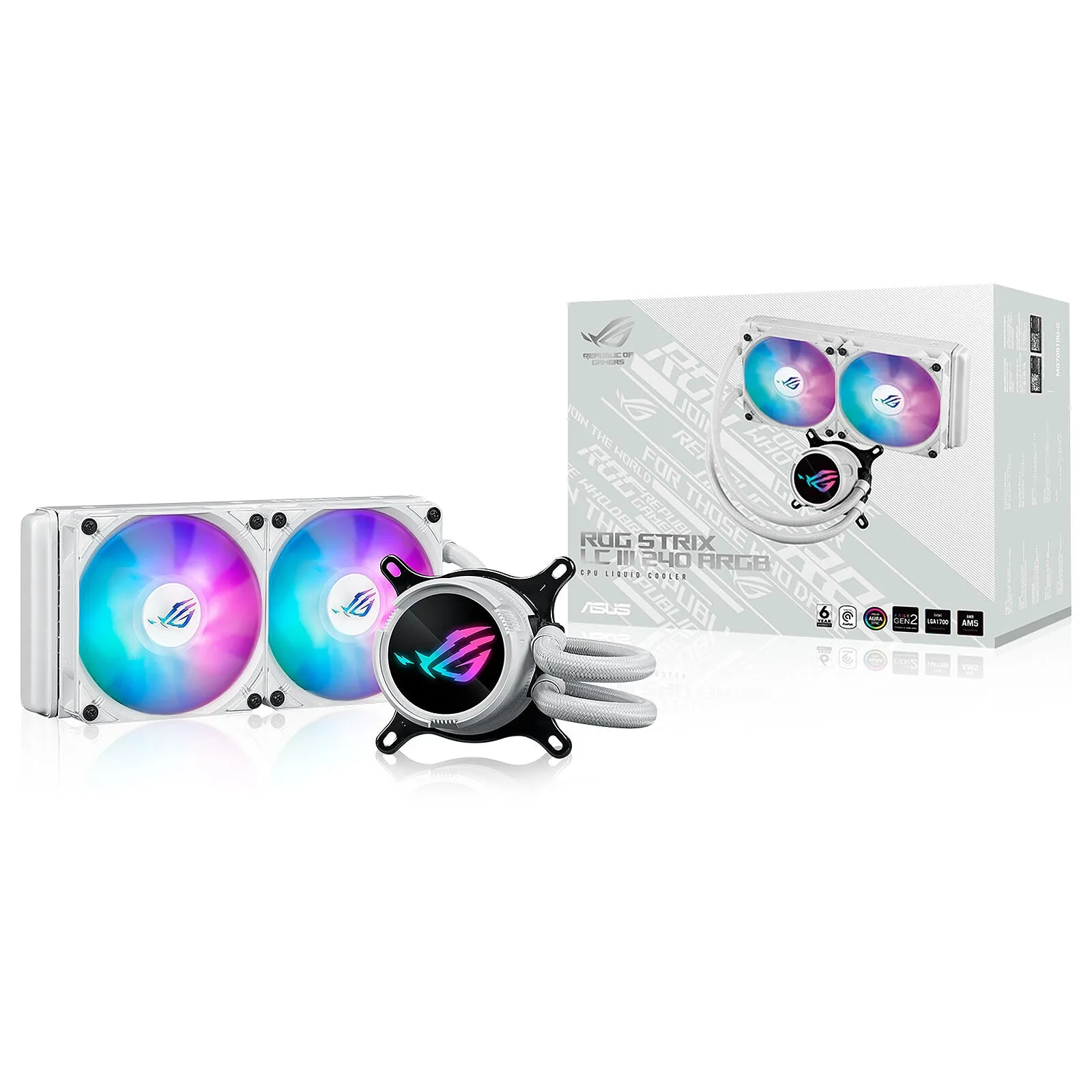 Asus Rog Strix Lc Iii 240 Argb - White Edition - Processor Liquid Cooling System