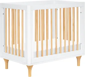 Babyletto Lolly 4-in-1 Convertible Mini Crib w/ Toddler Bed Conversion Kit - White/Natural