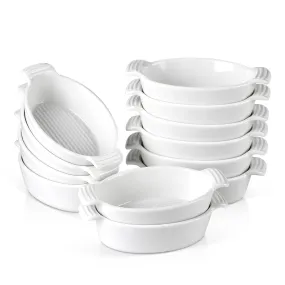 Bake Plate Dishes with Handle Souffle Brulee Tapas Pie Baking Pans