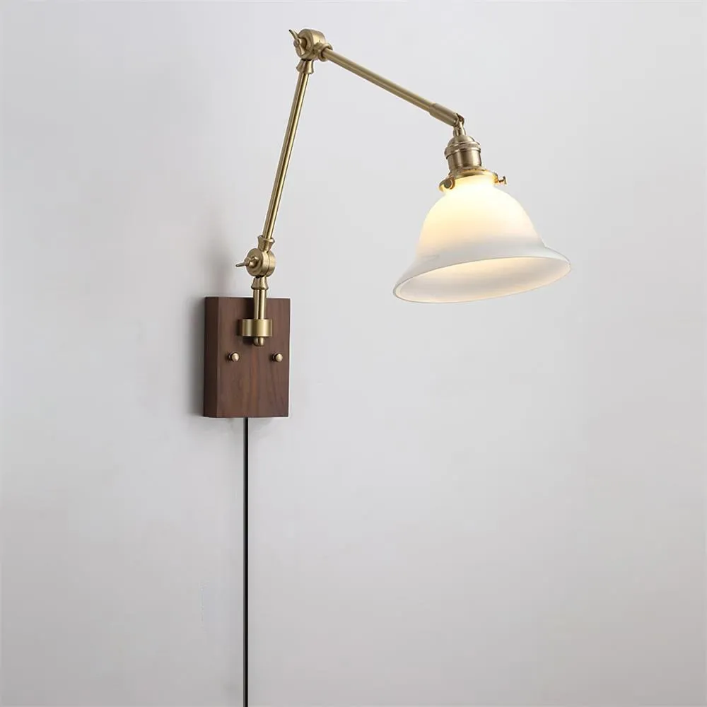 Banker Swing Arm Plug In Wall Light