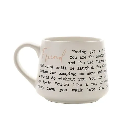 Beige Moments Stoneware Mug - Friend