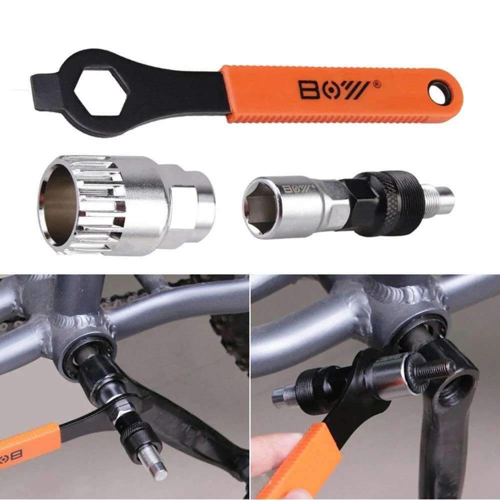 Bike Crank Extractor Puller Bottom Bracket Remover with 16mm Spanner Wrench Bicycle Crank Removal Tool Bike Repair Tool Kit