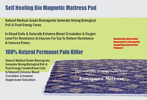 Bio Magnetic Mattress Topper/Pad Blue (3x6 feet) & with 1 Pillow Pad Magnetic Therapy