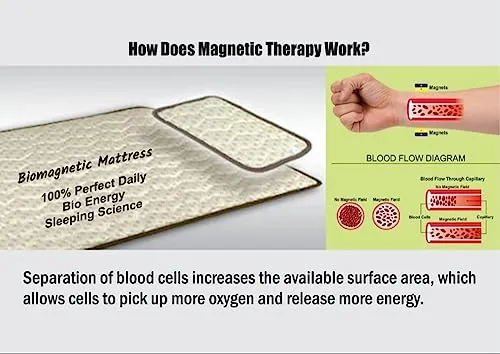 Bio Magnetic Mattress Topper/Pad Blue (3x6 feet) & with 1 Pillow Pad Magnetic Therapy