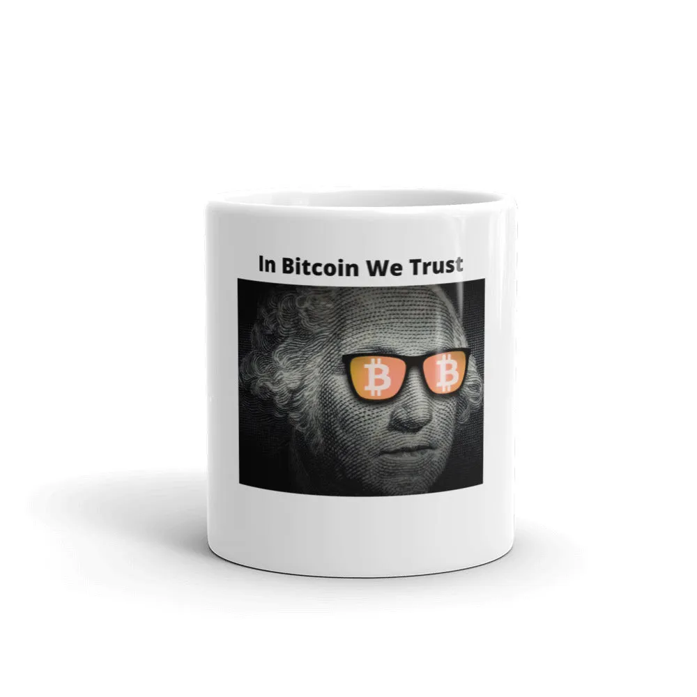 Bitcoin-In BTC We Trust White Glossy Mug