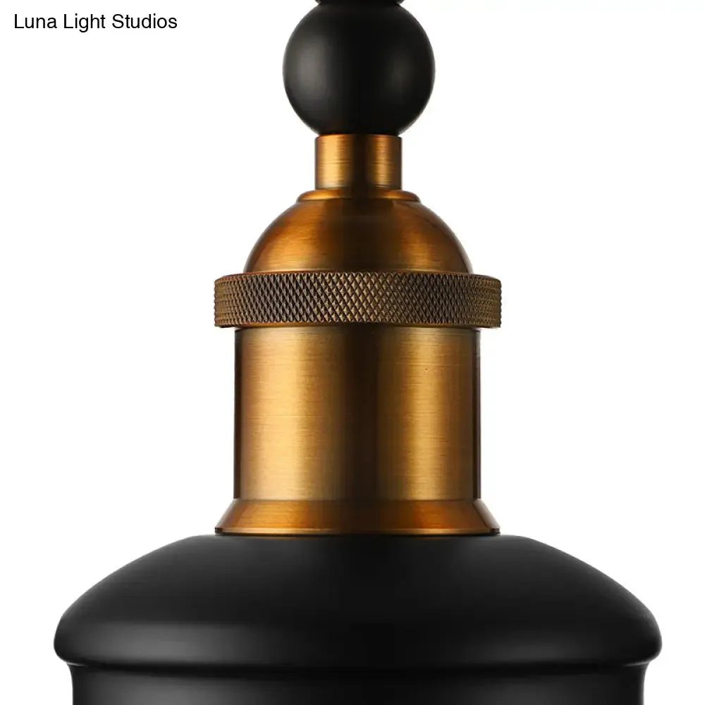 Black Industrial Style Wall Sconce with Bowl Shade & Arched Arm - Bedside Lighting Solution