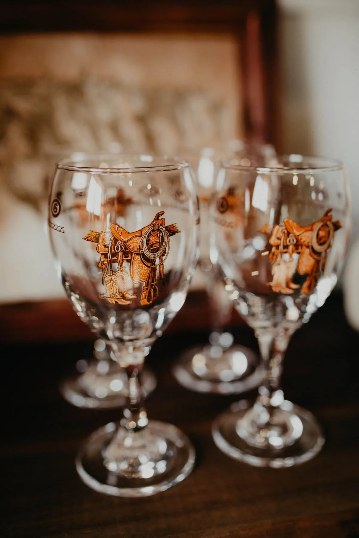 'Boots & Saddle' Wine Goblet / Glass (Set of 4)