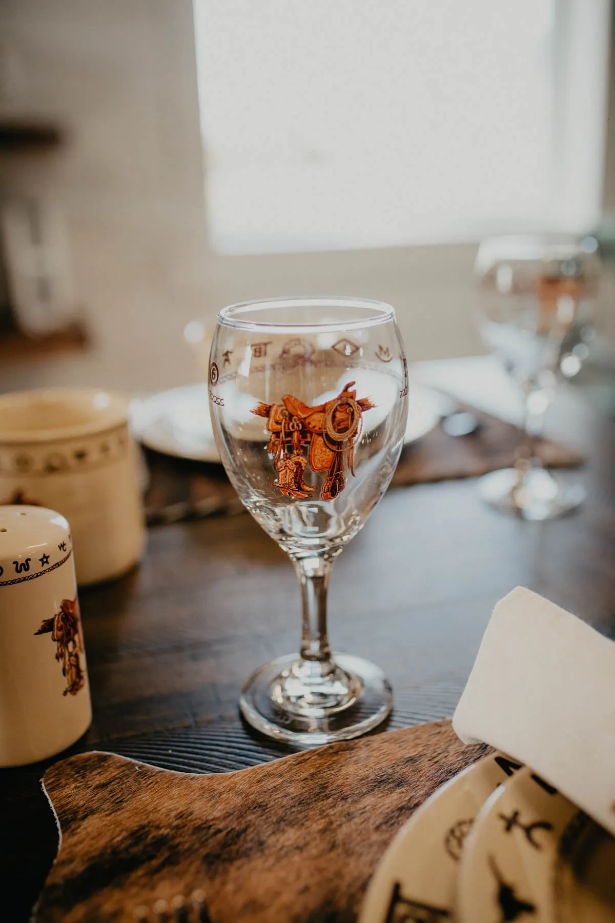 'Boots & Saddle' Wine Goblet / Glass (Set of 4)