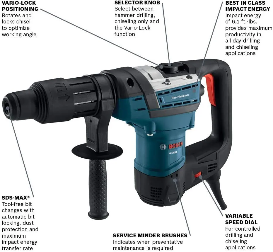 Bosch RH540M 1-9/16" SDS-Max Rotary Hammer