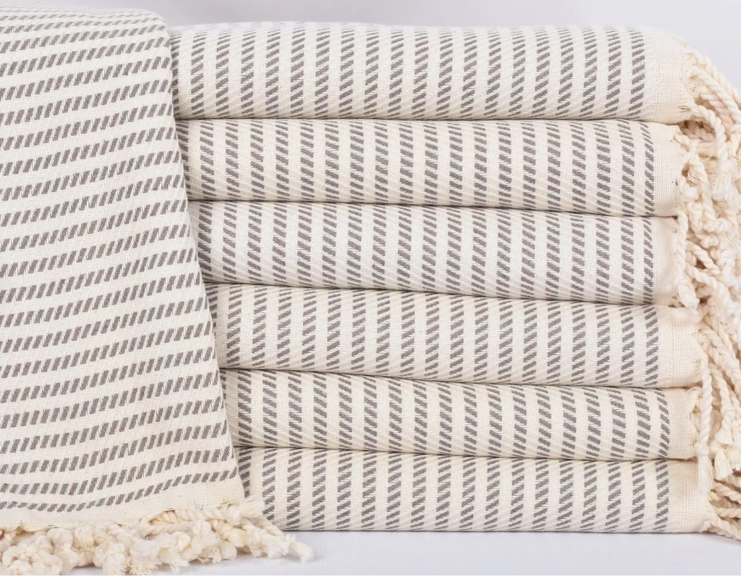 Brown Cream Turkish Beach Towel