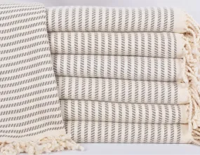 Brown Cream Turkish Beach Towel