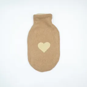 Camel and Palest Yellow Cashmere Small Hot Water Bottle