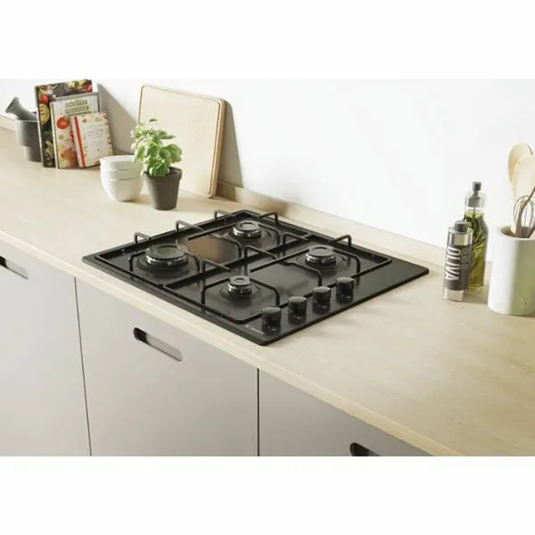 Candy 60cm 4 Burner Gas Hob - Black | CHW6LBB