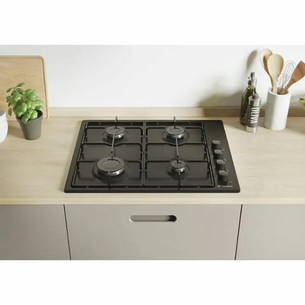 Candy 60cm 4 Burner Gas Hob - Black | CHW6LBB