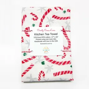 Candy Cane Lane Tea Towel - Linen/Cotton