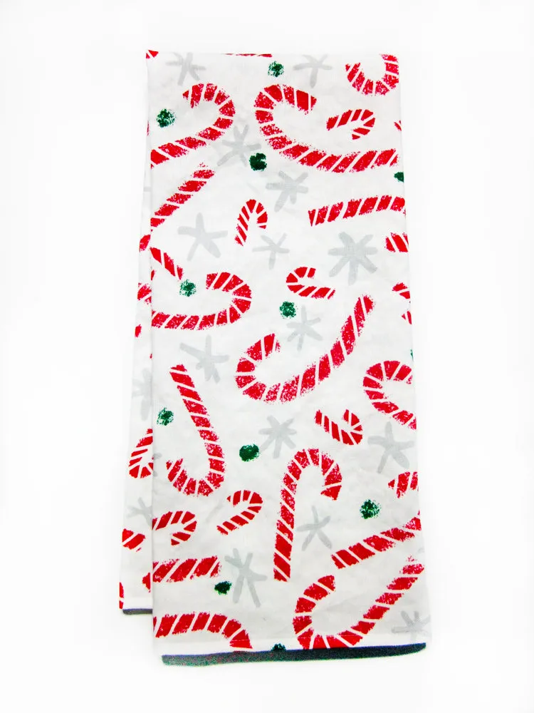 Candy Cane Lane Tea Towel - Linen/Cotton