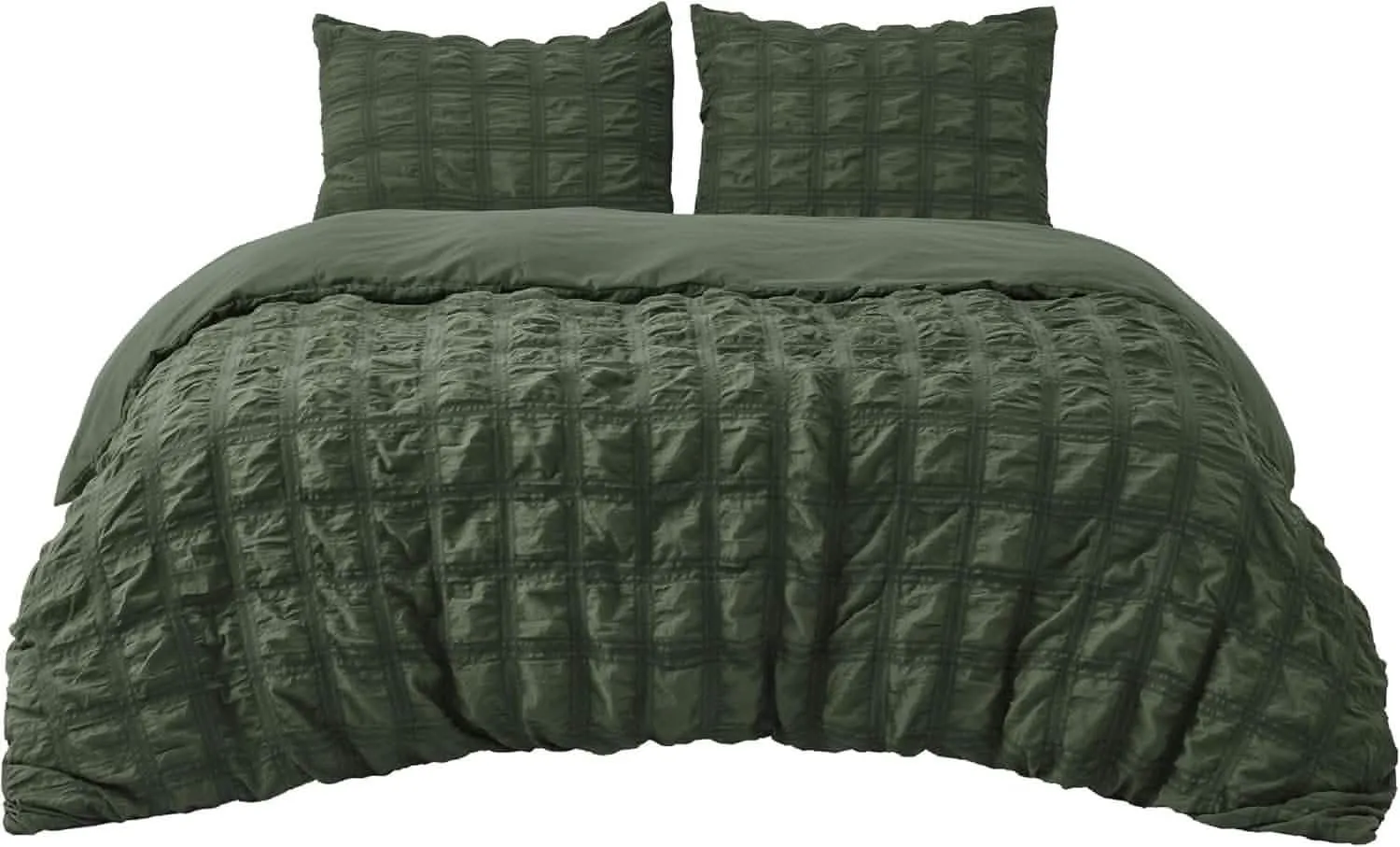 Checkered Seersucker Duvet Cover Set